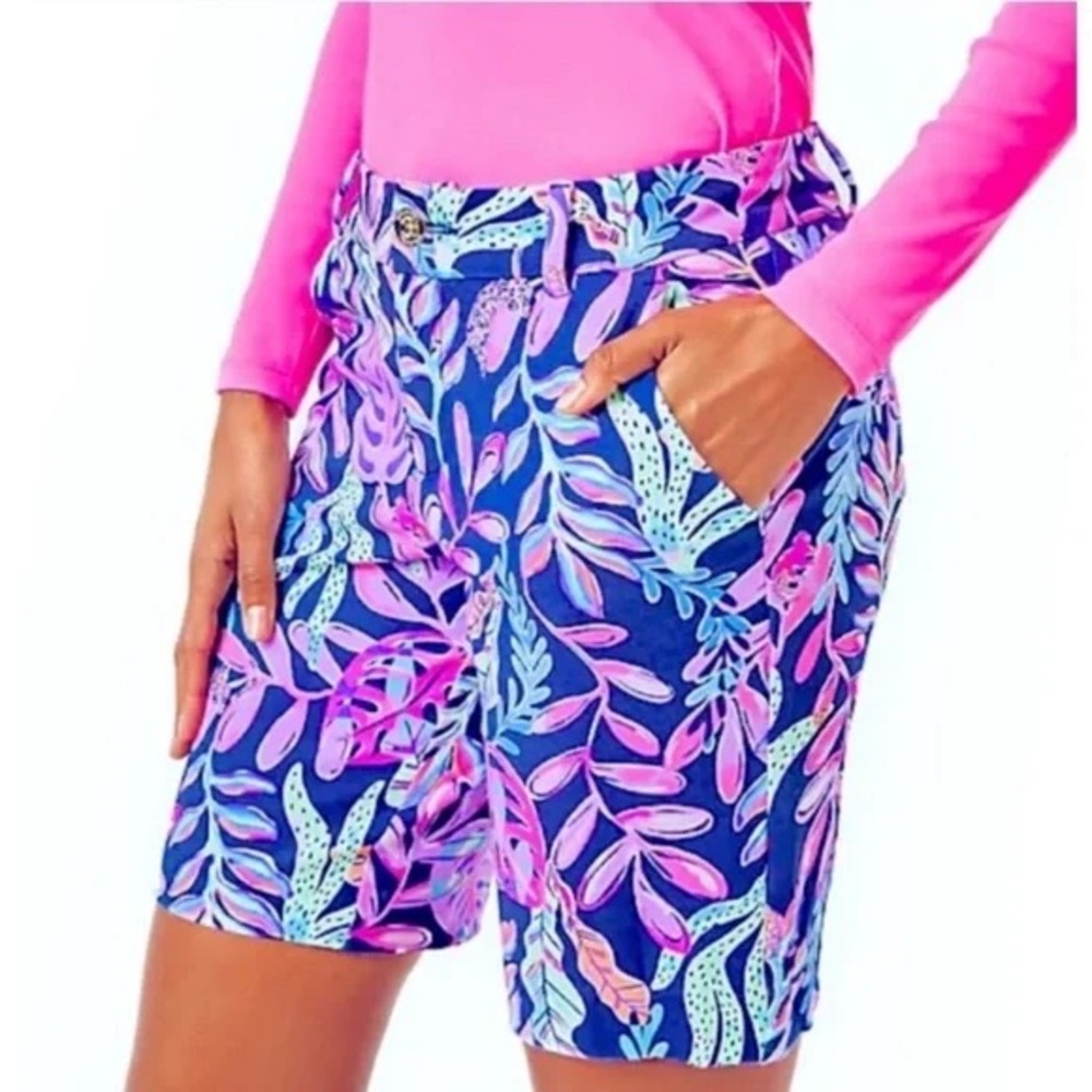 Lilly Pulitzer Natia 9” Shorts - Oyster Bay You’ve Been Spotted - Size 16